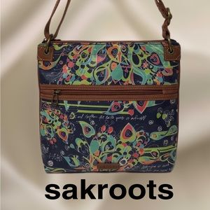 sakroots Songbird Crossbody, Peacocks with Hearts